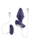 Starburst Rechargeable Silicone Expandable Anal Plug with Remote - Purple
