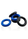 Hunkyjunk Jacker 5 Stack Super-Strong Cockrings (5 Pack) - Blue/Black