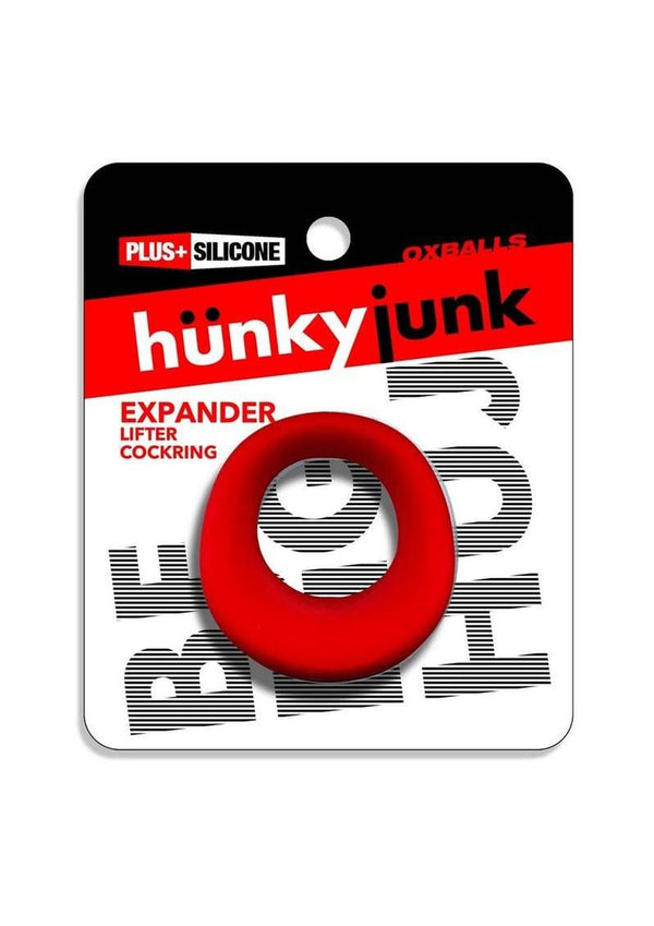 Hunkyjunk Expander Slimmer Scoop Style Silicone Cockring - Red Velvet