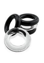Hunkyjunk Jacker 5 Stack Super-Strong Cockrings (5 Pack) - Clear/Black