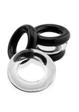 Hunkyjunk Jacker 5 Stack Super-Strong Cockrings (5 Pack) - Clear/Black