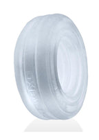 Hunkyjock Roto Grooved Gripper Ribbed Cockring - Clear Steam