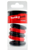 Hunkyjunk Jacker 5 Stack Super-Strong Cockrings (5 Pack) - Red/Black
