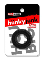 Hunkyjock Roto Grooved Gripper Ribbed Cockring - Black Fog