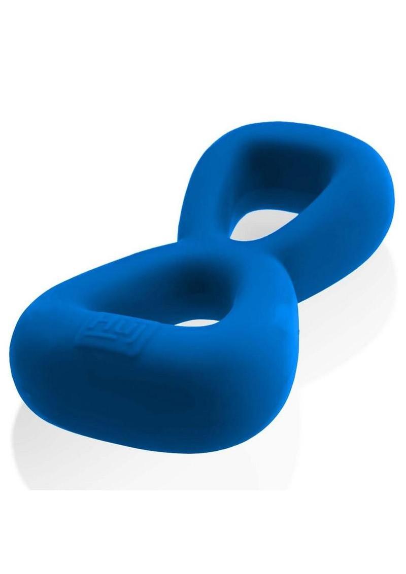 Hunkyjunk Boomerang Silicone Double-Ring Cockring - Teal Fizz alternate view