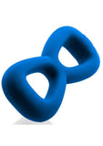 Hunkyjunk Boomerang Silicone Double-Ring Cockring - Teal Fizz detail