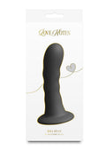 Love Notes Believe Silicone Ribbed Flexible Curved Dildo with Suction Cup 5in - Black