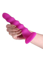 Colours Twist Silicone Dildo with Suction Cup 6.5in - Purple