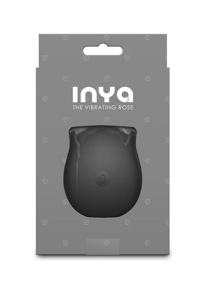 INYA The Vibrating Rose Rechargeable Silicone Clitoral Vibrator - Black