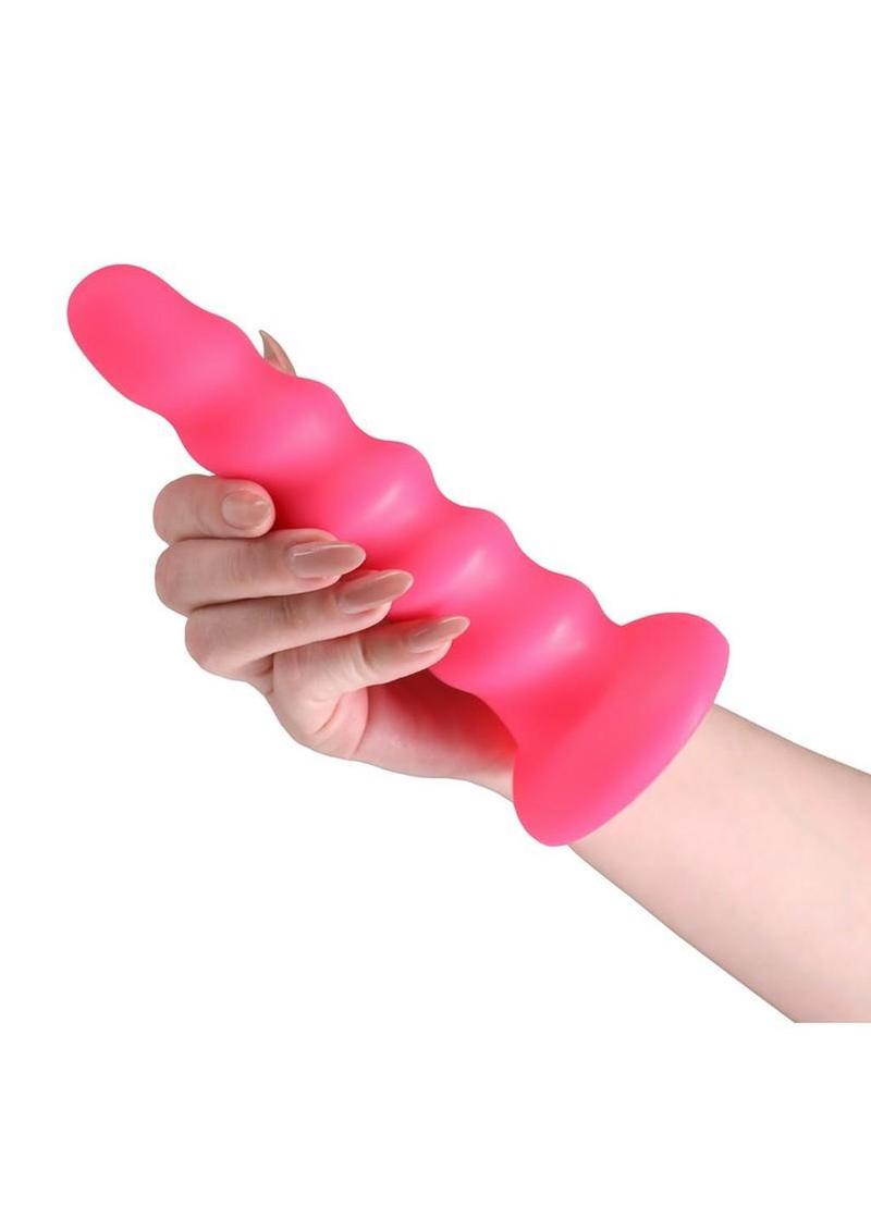 Colours Twist Silicone Dildo with Suction Cup 6.5in - Pink