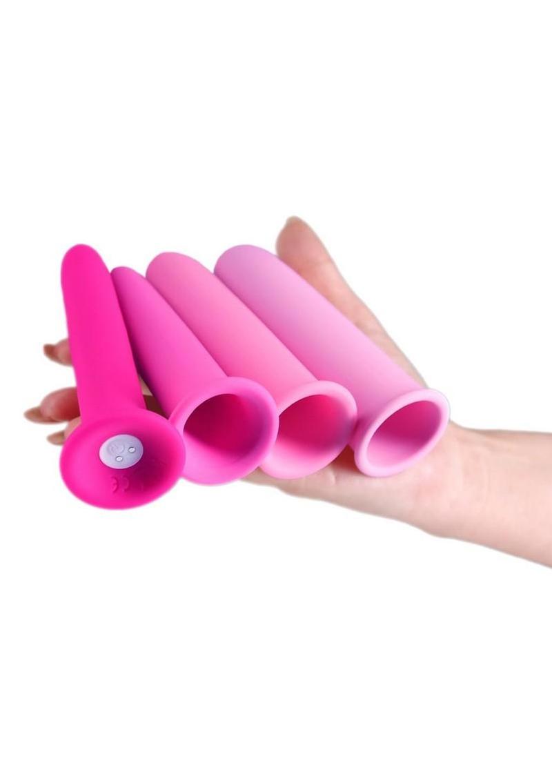 INYA Vibrating Gliders Rechargeable Silicone Dilator Set (4 Piece) - Pink