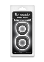Renegade Alpha Rings Silicone Cockring Set (2 Piece) - Black