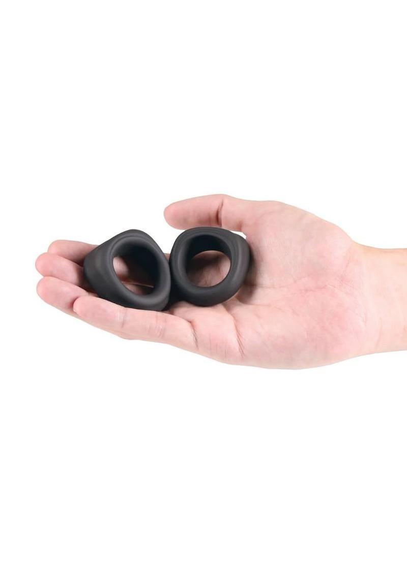 Renegade Alpha Rings Silicone Cockring Set (2 Piece) - Black
