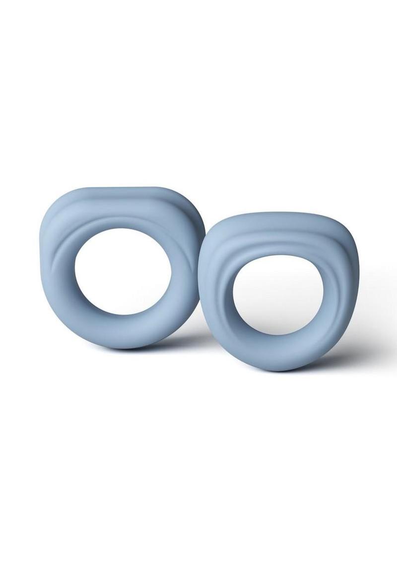 Renegade Alpha Rings Silicone Cockring Set (2 Piece) - Gray