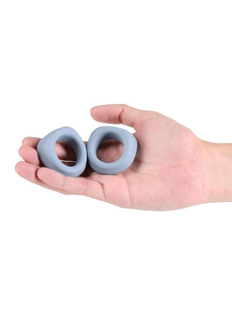 Renegade Alpha Rings Silicone Cockring Set (2 Piece) - Gray