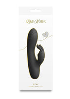 Love Notes Stay Rechargeable Silicone Petite Rabbit Vibrator - Black