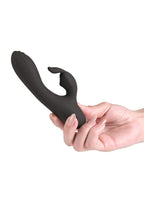 Love Notes Stay Rechargeable Silicone Petite Rabbit Vibrator - Black