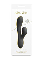 Love Notes Unforgettable Rechargeable Silicone Flexible Rabbit Vibrator - Black