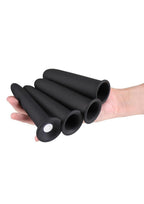 Renegade Vibrating Gliders Rechargeable Silicone Dilator Set (4 Piece) - Black