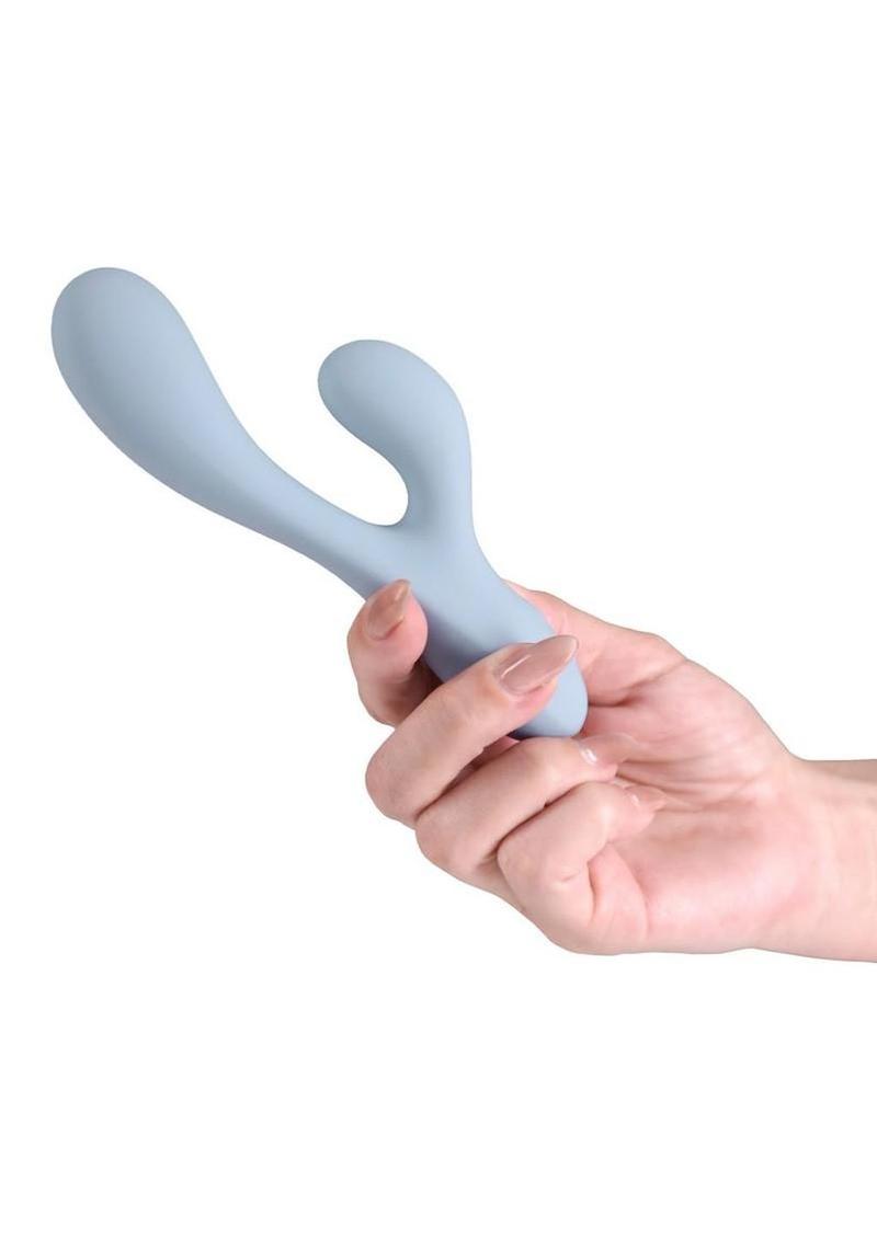 Love Notes Unforgettable Rechargeable Silicone Flexible Rabbit Vibrator - Blue