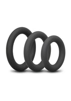 B-Vibe Snug Ring Thick Silicone Cock Ring (3 Pack) - Black