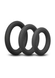 B-Vibe Snug Ring Thick Silicone Cock Ring (3 Pack) - Black