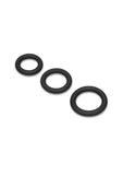 B-Vibe Snug Ring Thick Silicone Cock Ring (3 Pack) - Black