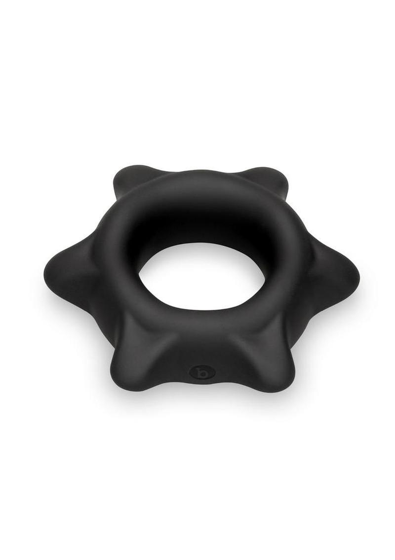 B-Vibe Flex Ring Spike Silicone Cock Ring - Black