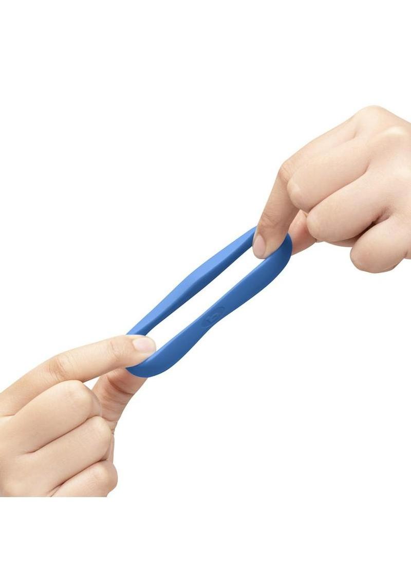 B-Vibe Flex Ring Delta Silicone Cock Ring - Blue
