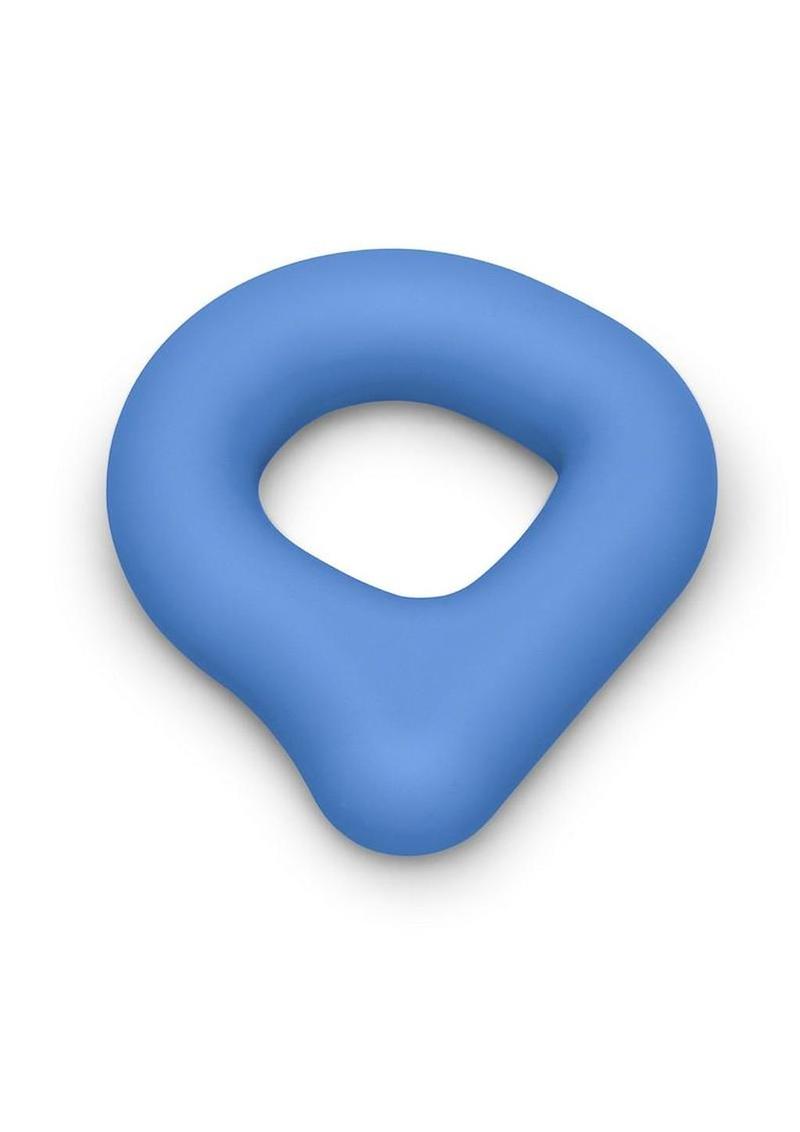 B-Vibe Flex Ring Drip Silicone Cock Ring - Blue