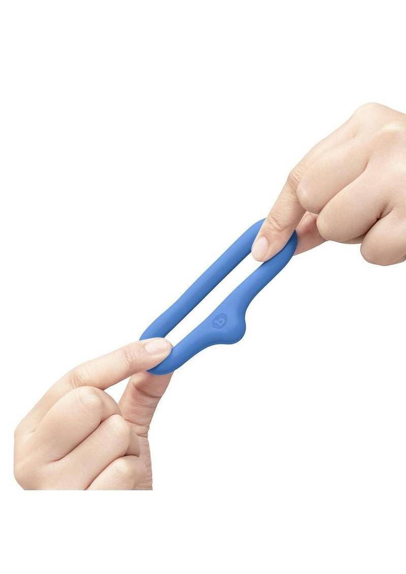 B-Vibe Flex Ring Drip Silicone Cock Ring - Blue