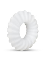 B-Vibe Flex Ring Ripple Silicone Cock Ring - White