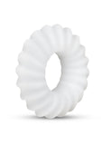 B-Vibe Flex Ring Ripple Silicone Cock Ring - White