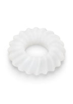 B-Vibe Flex Ring Ripple Silicone Cock Ring - White