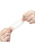 B-Vibe Flex Ring Ripple Silicone Cock Ring - White