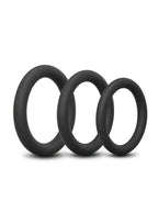 B-Vibe Snug Ring Lite Silicone Cock Ring (3 Pack) - Black