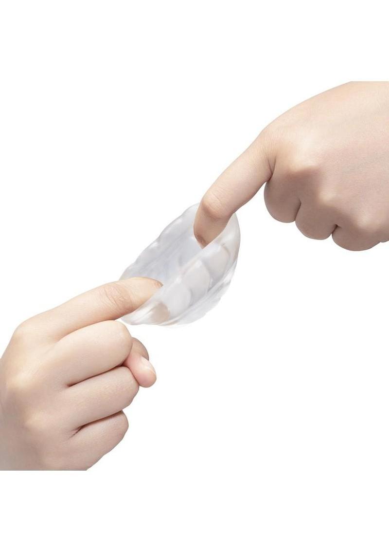 B-Vibe Stretch Tech Barrel Ultra Stretchy Cock Ring - Clear