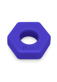 B-Vibe Flex Ring Hex Silicone Cock Ring - Blue