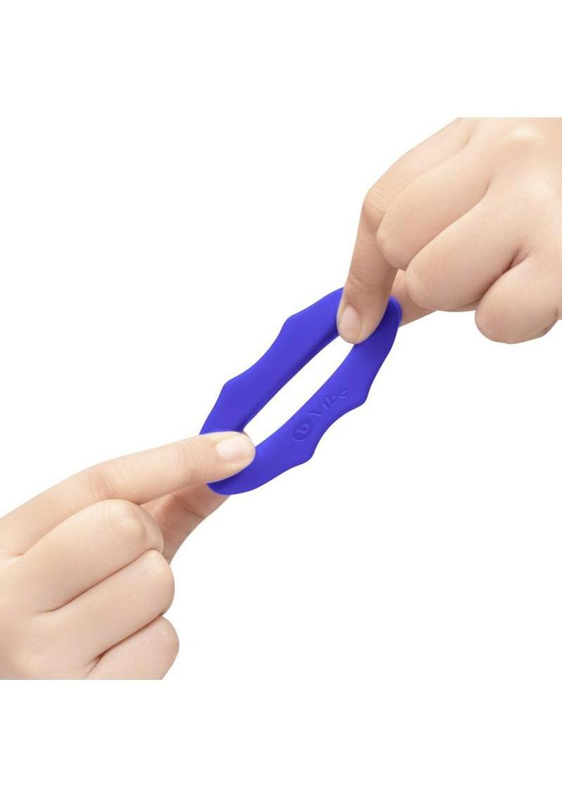 B-Vibe Flex Ring Hex Silicone Cock Ring - Blue