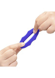 B-Vibe Flex Ring Hex Silicone Cock Ring - Blue