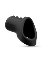 B-Vibe Flex Ring Shaft Silicone Cock Ring and Ball Stretcher - Black