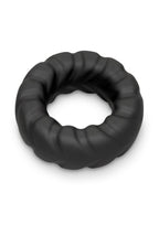 B-Vibe Flex Ring Tread Silicone Cock Ring - Black