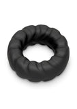 B-Vibe Flex Ring Tread Silicone Cock Ring - Black