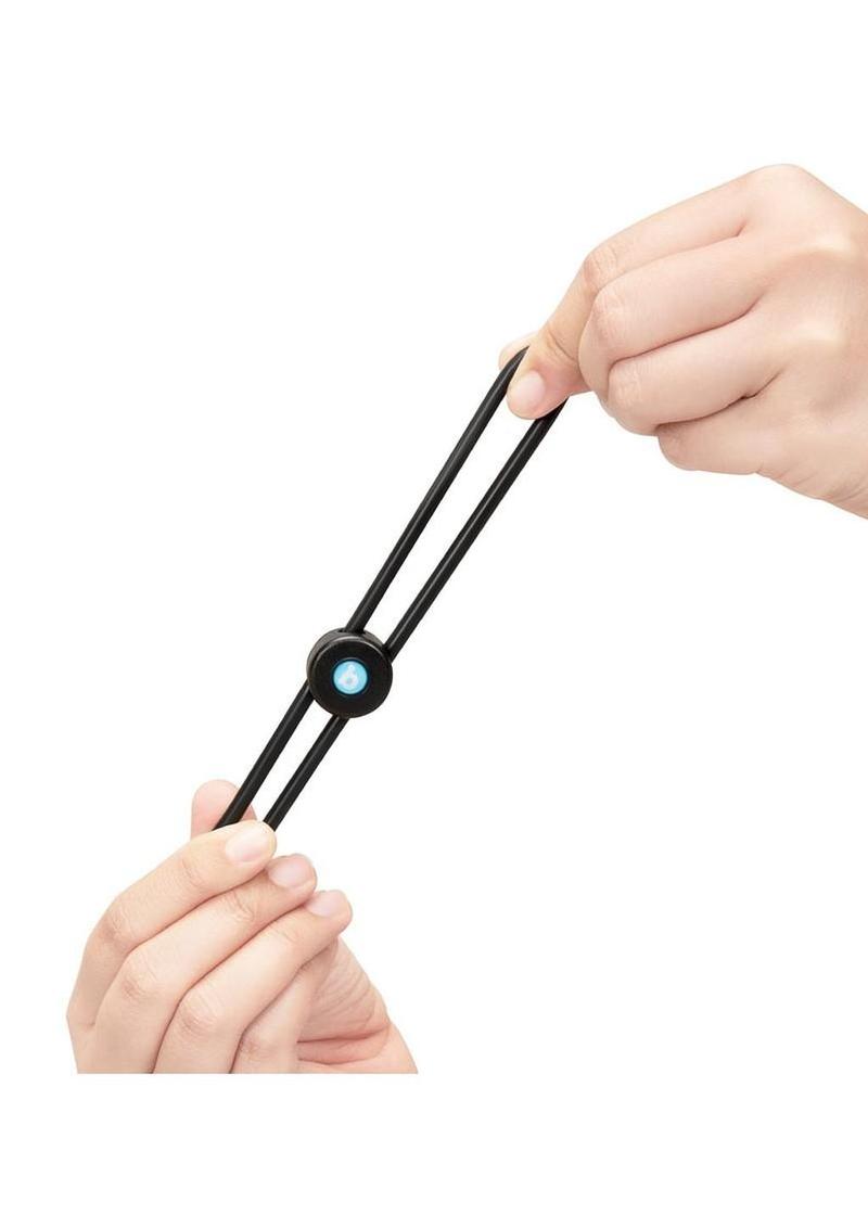B-Vibe Lasso Grip Adjustable Silicone Cock Ring - Black