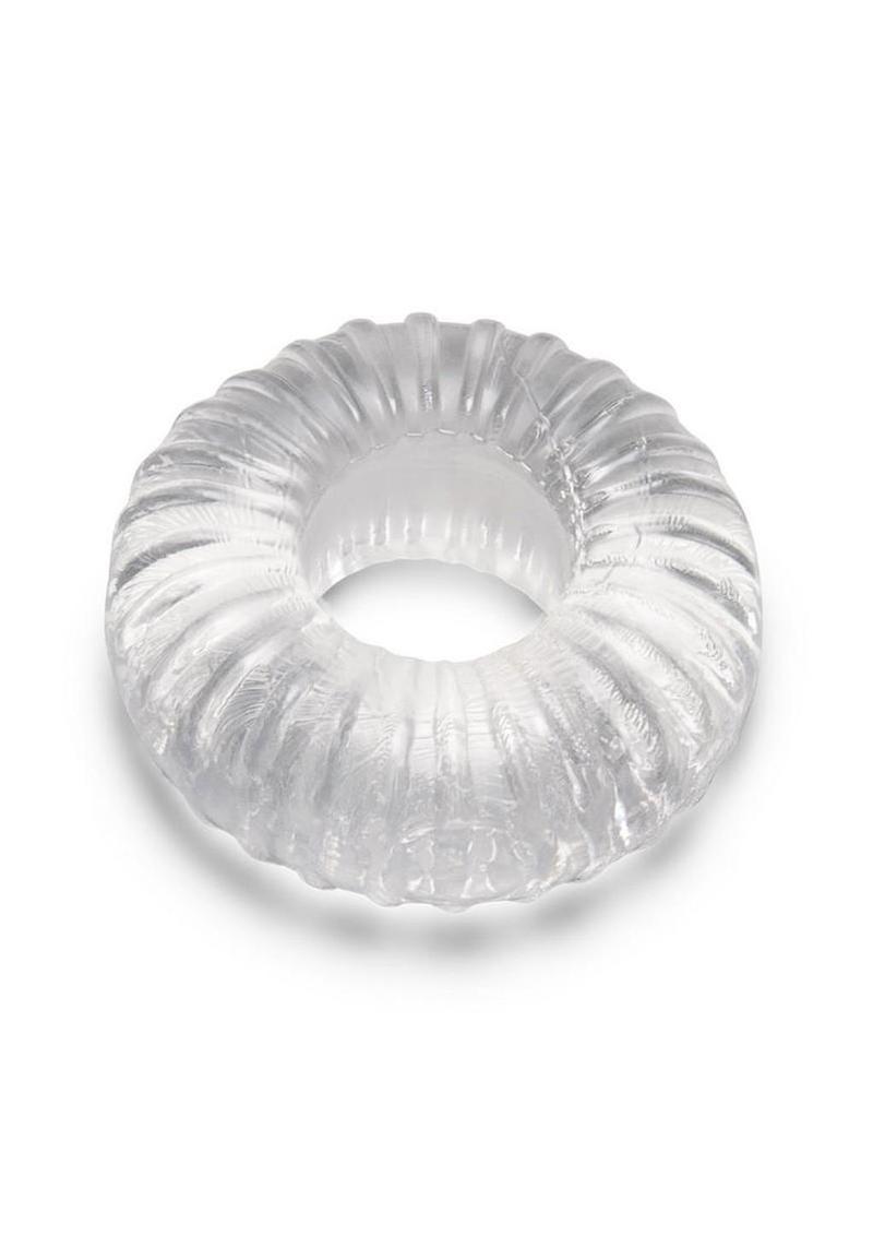 B-Vibe Stretch Tech Swirl Ultra Stretchy Cock Ring - Clear