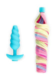 B-Vibe Unicorn Vibrating Plug with Tail - Rainbow