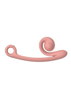 SVibe Snail CURVE Rechargeable Silicone Vibrator with Clitoral Stimulator - Peachy Pink