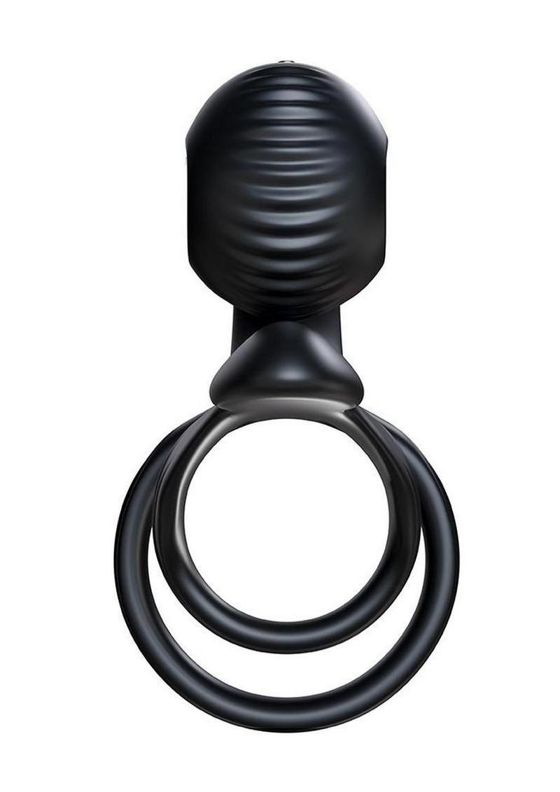 SVibe Snail JOVI Rechargeable Silicone Couples Cock Ring with Remote Control - Black