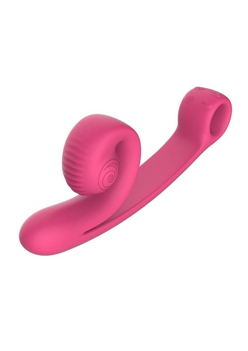 SVibe Snail CURVE Rechargeable Silicone Vibrator with Clitoral Stimulator - Pink