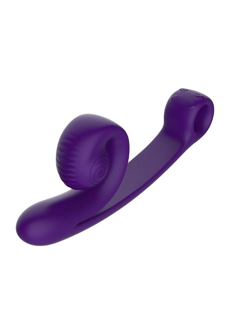 SVibe Snail CURVE Rechargeable Silicone Vibrator with Clitoral Stimulator - Purple